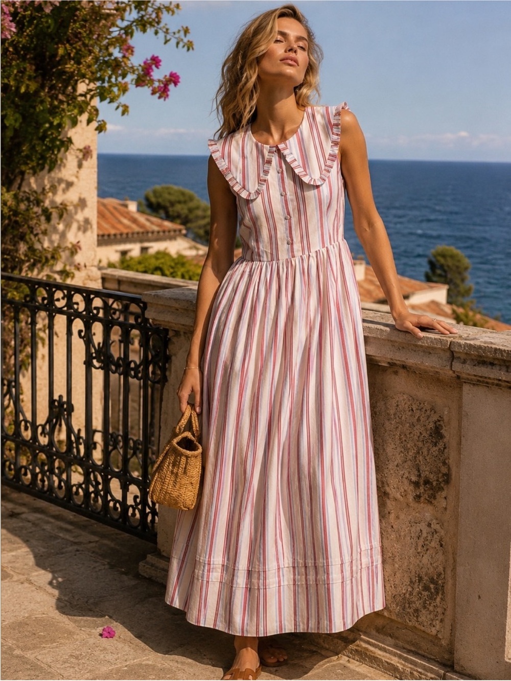 Caroline constas dress RED WHITE AND BLUE nwt